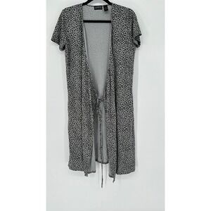 Liz Claiborne Collection Gray Animal Print Duster Cardigan‎ Medium M